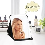 OSDUE Folding Tabletop Mirror 20.5x15.5 Black PU Leather Portable Vanity view 5