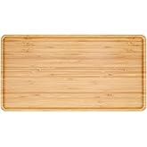 BambooMN Rectangular Bamboo Serving Tray - 17" x 9" - Vertical Tray