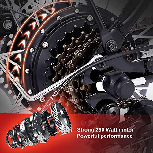 BIKFUN Electric Bike Mountain e-bike, 20/26 inch Electric Assisted Bicycle with 36V 8Ah Lithium Battery, 250W Motor, 7… - Image 3