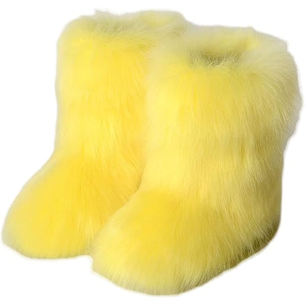 靴 YELLO PAOTU FAUX FUR BOOTS Amazon.com | LVCOMEFF Women Faux Fur Boot with Fur Lining Plus