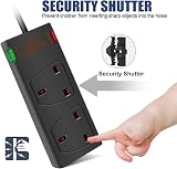 ExtraStar 2 Way Double Socket Power Extension Lead 5M Surge Protected 13A view 5