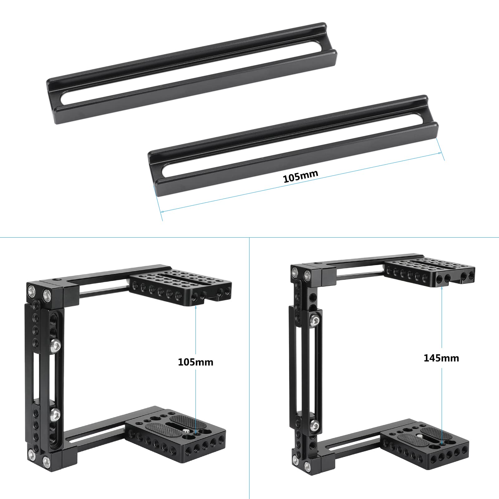 CAMVATE Universal Adjustable Camera Cage Fit for Right Handle and Left Handle
