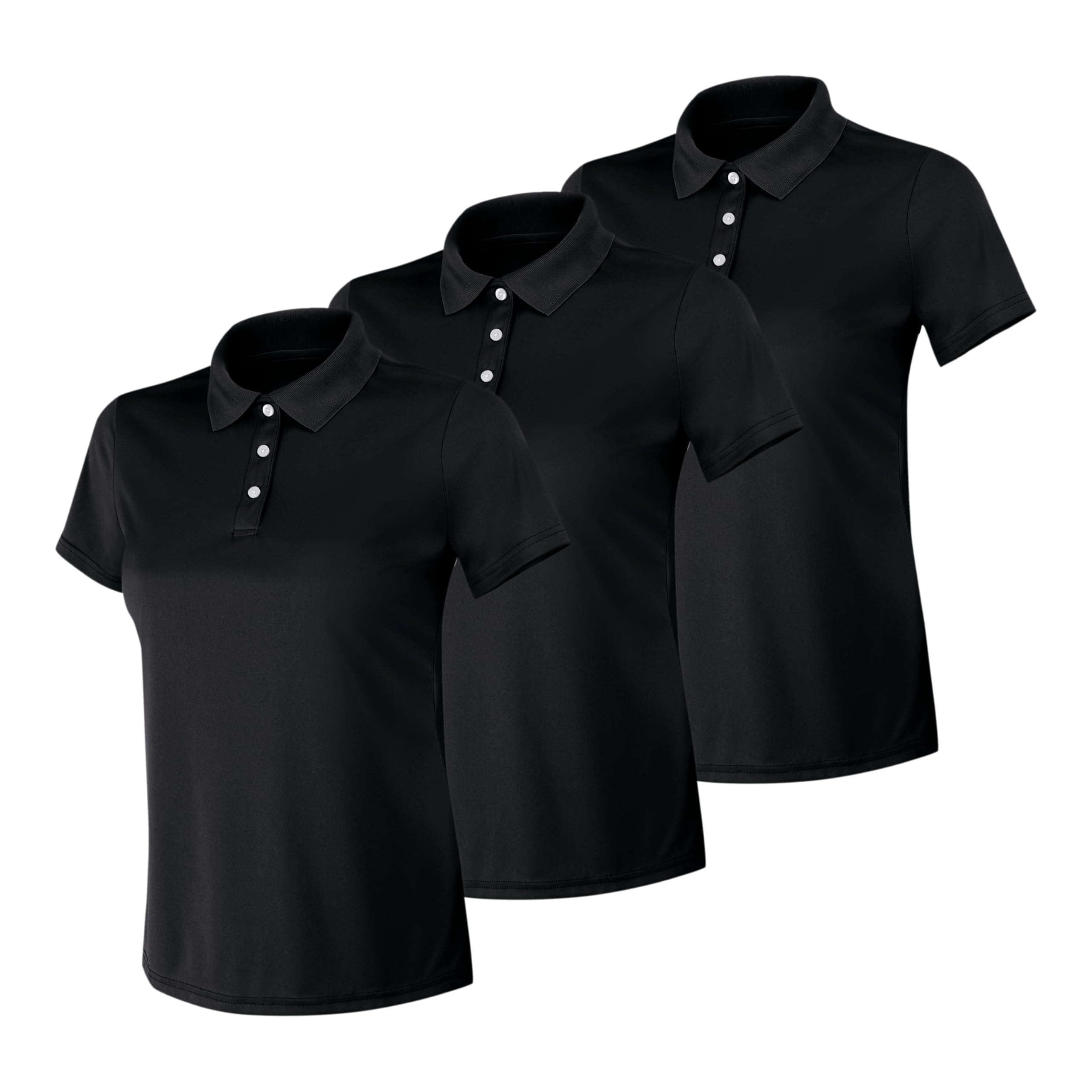 Photo 1 of ** ONLY ONE** Hanes Cool DRI Performance, Moisture-Wicking Polo Shirt for Women, 40+ UPF Protection, 1, Black-, Medium