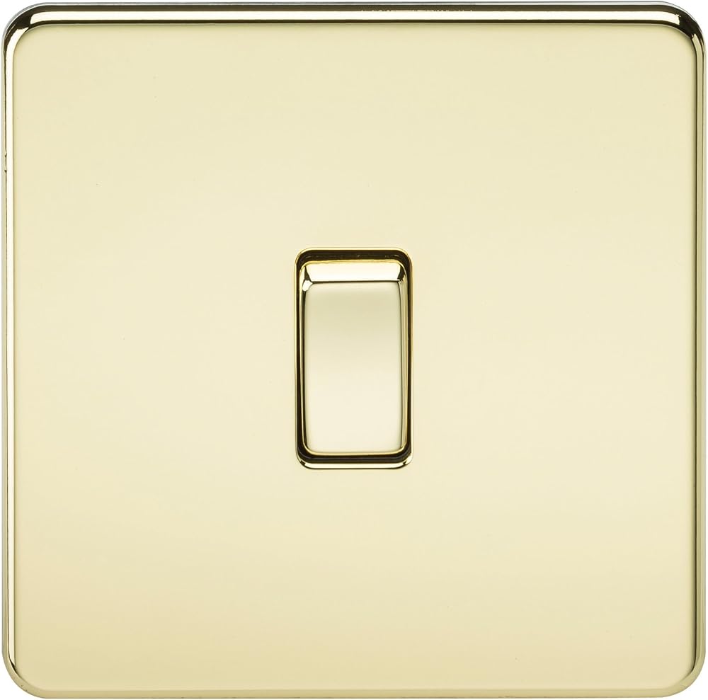 Knightsbridge SF2000PB Screwless 1 Gang 2 Way Switch 230V 10A Polished Brass