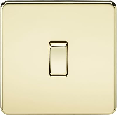 Knightsbridge SF2000PB Screwless 1 Gang 2 Way Switch 230V 10A Polished Brass