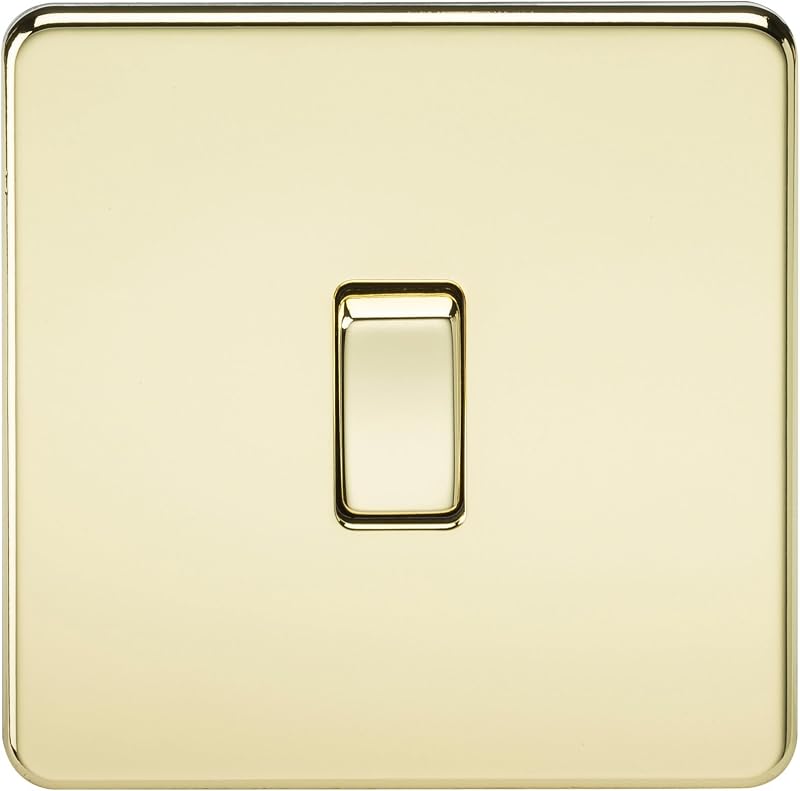 Knightsbridge SF2000PB Screwless 1 Gang 2 Way Switch 230V 10A Polished Brass