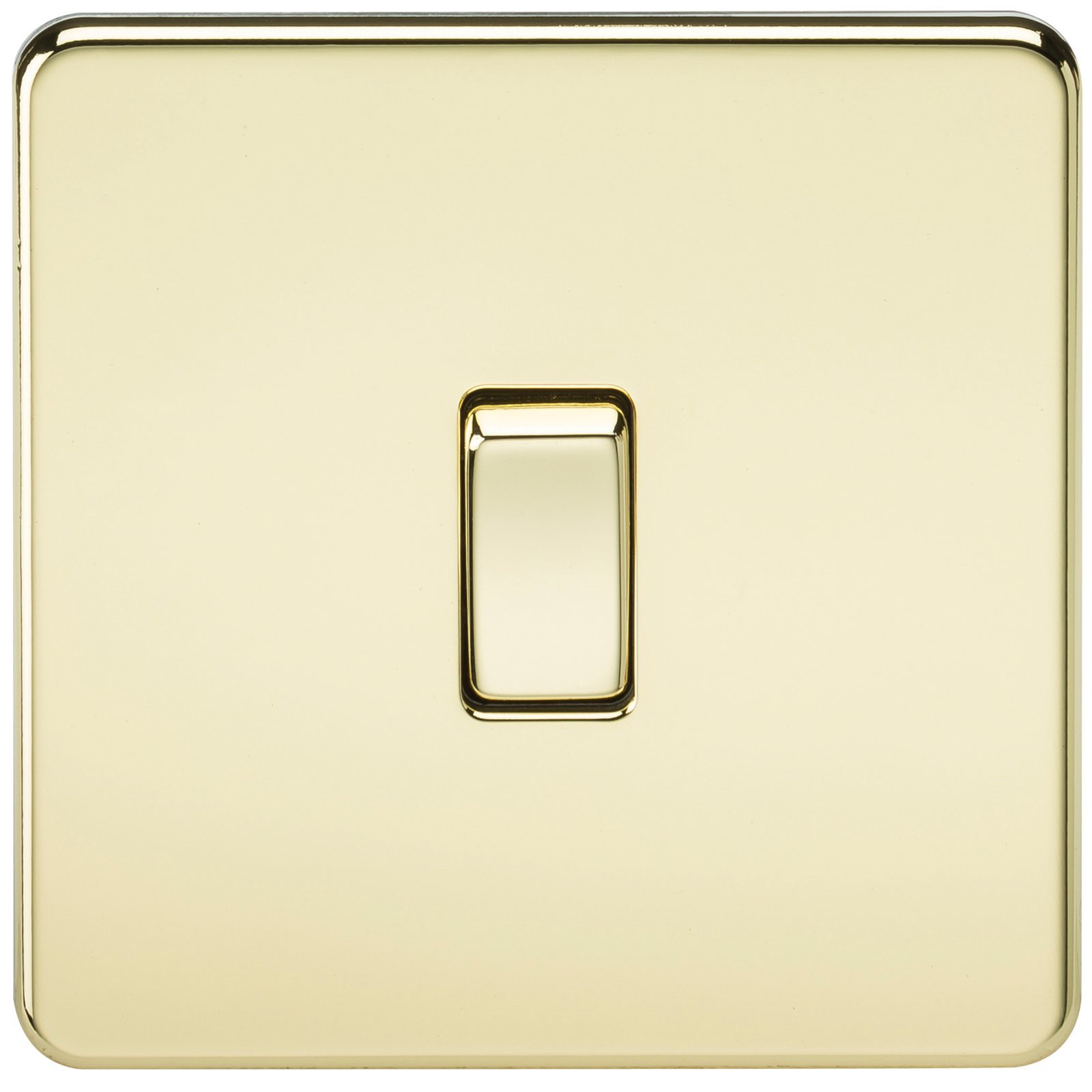 Knightsbridge SF2000PB Screwless 10 A 1 Gang 2 Way Switch, 230 W, 230 V, Polished Brass