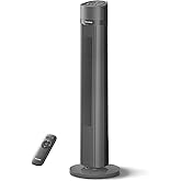 PELONIS 40-inch Bladeless Tower Fan for Bedroom, Standing Fan with Remote Control, 26ft/s, 90&deg; Oscillation, 3 Speed Settings, 27 dB, 3 Modes, 15-Hour Timer, LED Display, Fan that Blows Cold Air, Black