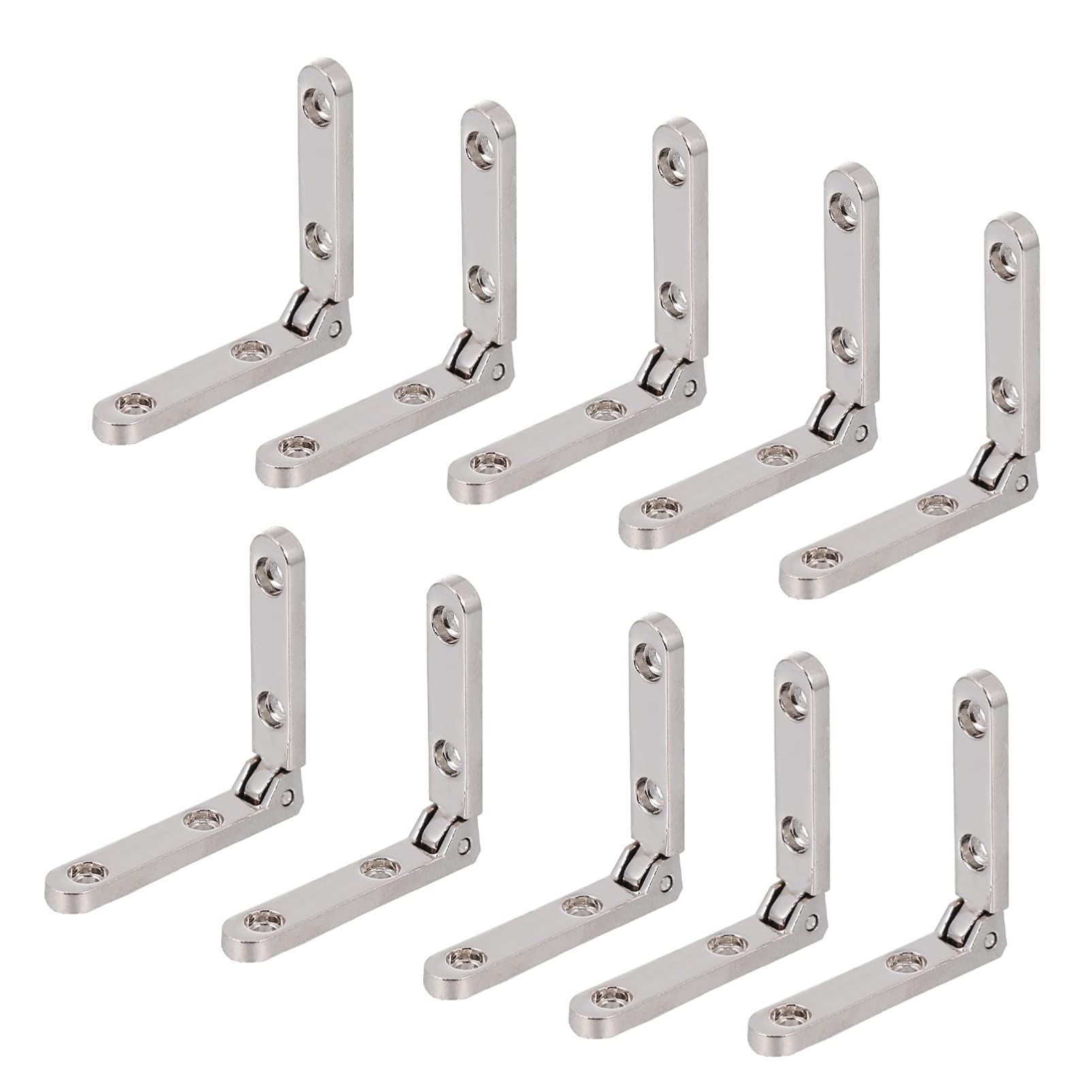 Yardwe Zinc Alloy Hinges 10Pcs 90 Degree Small Box Hinges for Jewelry Boxes Wine Chest Case Cabinet Hardware Durable Miniature Furniture DIY Craft
