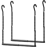 Mavivegue 2 Pack Adjustable Closet Rods for Hanging Clothes, Heavy Duty Closet Hanging Rod, Double Hanging Closet Rod, Space-Saving Closet Extender Hanging Rod, Black