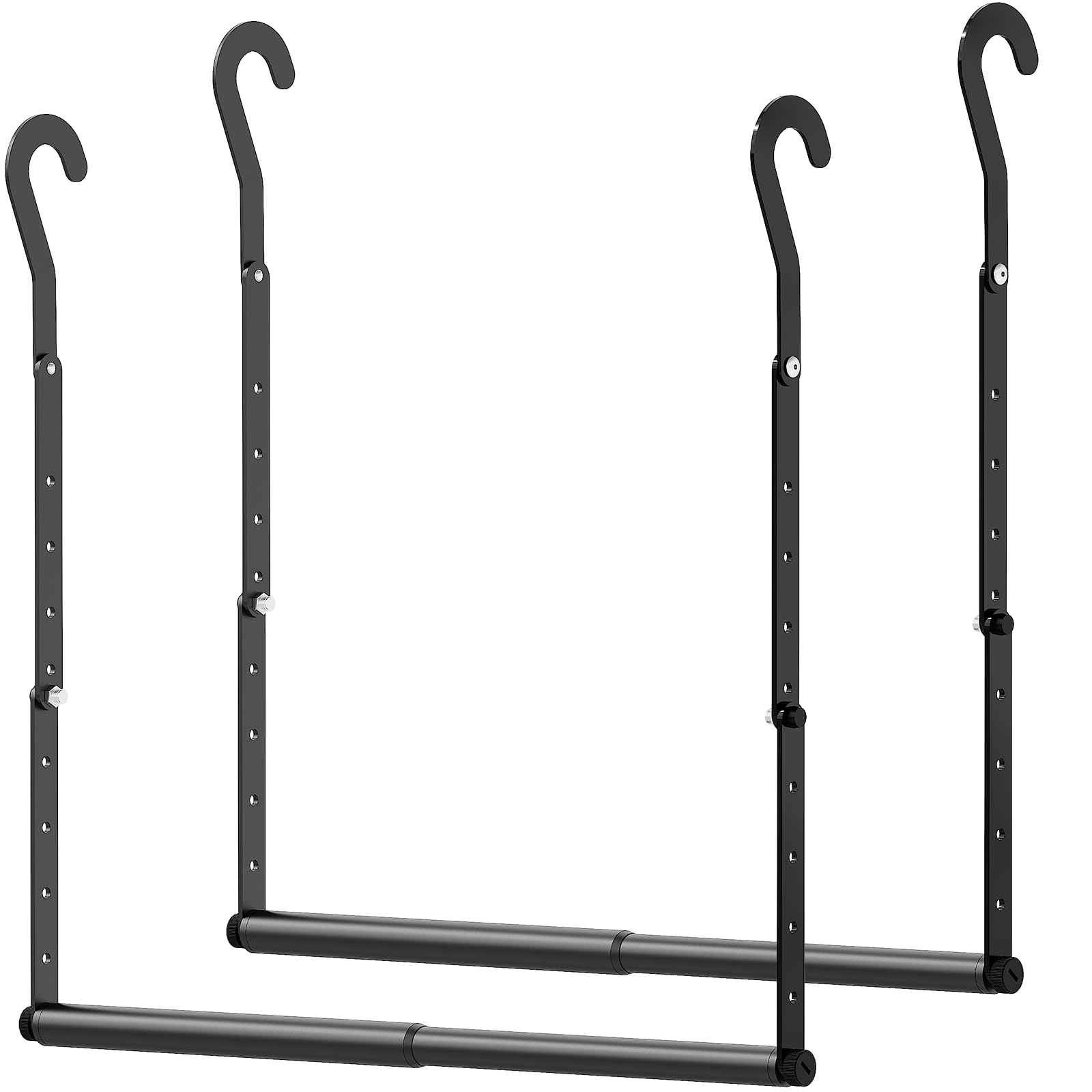 Photo 1 of Mavivegue Adjustable Closet Rods for Hanging Clothes, Heavy Duty Closet Hanging Rod, Double Hanging Closet Rod, Space-Saving Closet Extender Hanging Rod,2 Pack Black