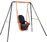 Hedstrom Folding Baby Swing Set Blue/Orange 6-36 Months Outdoor Garden view 1