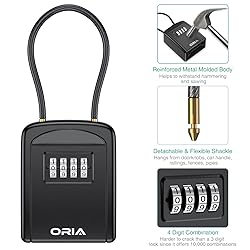 ORIA Key Lock Box, 4 Digit Combination Lock