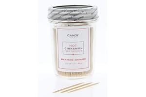 CANDY ENVY 600 Ct. Cinnamon Flavored Toothpicks - Hot Cinnamon Flavor Infused Toothpicks - Help Fight Cravings