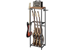 MAHANCRIS Guitar Stand, Guitar Rack for Acoustic Holder, Electric Guitar, Bass, Multiple Guitar Rack Holder for 3 Guitars, Gu