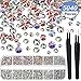 Crystals Nail Art Rhinestones Round Beads Flatback Glass Charms Gems Stones and 2 Pieces Tweezers with Storage Organizer Box, SS3 6 10 12 16 20, 288 Pieces Each Size (5040 Pieces Crystal AB, Clear)
