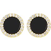 14K Gold Plated Cubic Zirconia Stud Earrings for Women Jewelry