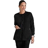 BARCO Grey's Anatomy Scrubs - Jamie Warm-Up Jacket for Women, Fitted Back with Belt Inset Super-Soft Women's Scrub Jacket