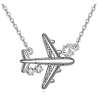 Amazon.com: FLYOW Airplane Sideways Choker Necklace S925 Sterling