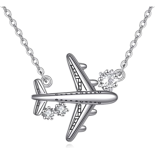 Amazon.com: FLYOW Airplane Sideways Choker Necklace S925 Sterling