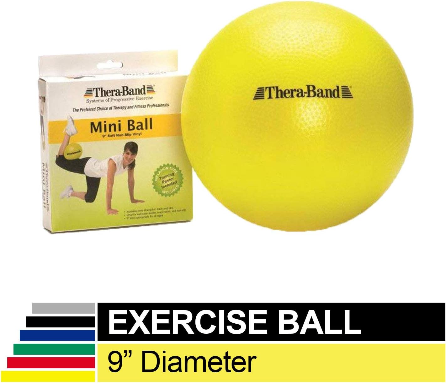 TheraBand Mini Ball, Small Exercise Ball for Yoga, Pilates, Abdominal Workouts, Shoulder Therapy, Core Strengthening, At-Home Gym & Physical Therapy Tool