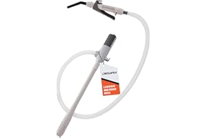 Deway Automatic Fuel Transfer Pump with Nozzle for Quick Flow Control & Stop, AA Battery Powered, 39" Extra Long Hose Fits All Size Cans, Portable Liquid Pump Transfers at 2.4 Gal/Minute