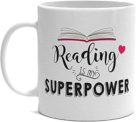 Amazon De Lustige Buch Tasse Lesung Ist Meine Supermacht Buch Liebhaber Geschenk Buro Lustige Weisse Keramikkaffeetasse