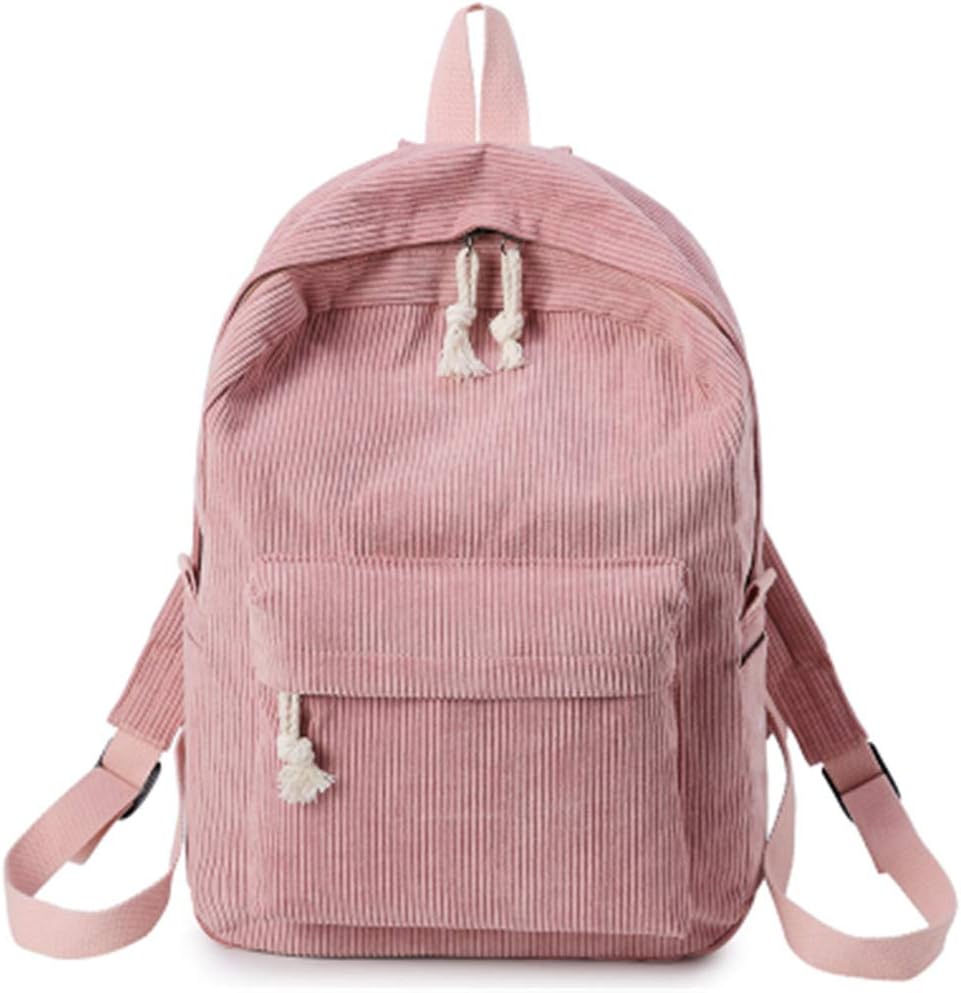 Rialbag Corduroy Backpack Women Solid Casual Travel Bag School Bags