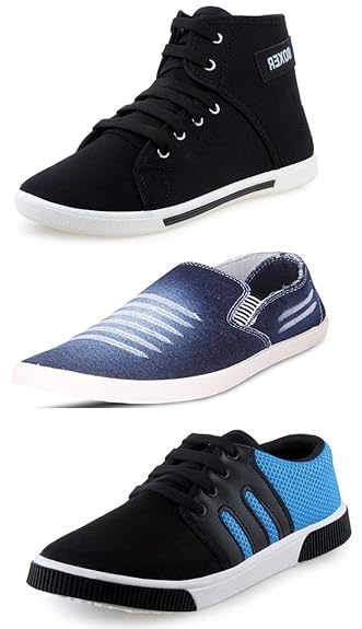Maddy Men's Combo Pack Of 3 Footwear Outdoor Shoes, Loafers & Sneakers In Various Sizes-9