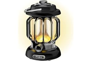 PINSAI LED Camping Lantern,Rechargeable Retro Metal Camping Light,Battery Powered Hanging Candle Lamp ,Portable Waterpoor Outdoor Tent Bulb, Emergency Lighting for Power Failure,Outages