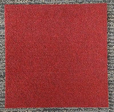 Carpet Tiles Self Stick 12" (144 Sq. Ft.) Color Choice (Red)