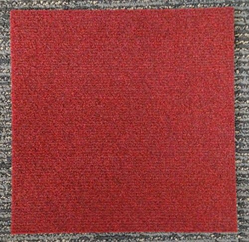 Carpet Tiles Self Stick 12" (144 Sq. Ft.) Color Choice (Red)