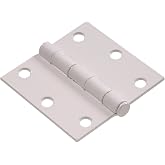 Hillman White Steel Square-Corner Mortise Door Hinge, 3 in, 9 Pack | Hangs an interior door on the jamb, square corners sit flush, removable pin, passage, closet, bedroom, quiet smooth swing