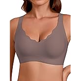 COCOMARTS Jelly Bras for Women No Underwire Seamless Push Up Scalloped Tshirt Bralettes Comfortable Wireless Everyday Bra