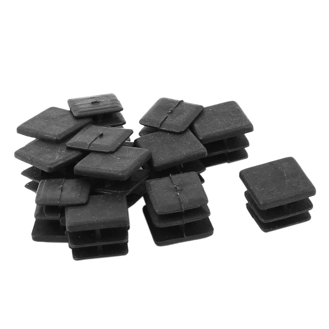 sourcingmap 15mm x 15mm Plastic Square Caps Tube Pipe Inserts End Blanking 12 Pcs