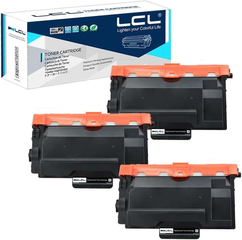 LCL Compatible Toner Cartridge TN3480 TN3430 TN-3480 TN-3430 8000 pages (3 Black) Replacement for Brother HL-L5000D HL-L5100DN HL-L5200DW HL-L5200DWT HL-L6200DW HL-L6200DWT HL-L6250DW HL-L6300DW
