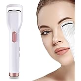 Heated Eyelash Curler Professional, 2 Heat Modes Fast Heat up in 8s, Rechargeable Electric Eyelash Curler with Type-C, White Electric Heated Lash Curler for Women Girls