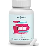 Gyumolics Taurine Supplement 2000mg - Amino Acid Supplement with L-Theanine, Inositol, B6 & B12 - Non-GMO, Gluten-Free, Vegetarian Capsules - 120 Taurine Capsules