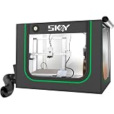 Upgrade 3D Printer Enclosure for Bambu Lab A1,A1 Mini with LED Light,Iron Frame,Fan Extraction Kit,Thermo-Hygrometer, Fireproof Dustproof Tent Constant Temperature Protective Cover,850 * 580 * 580mm