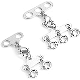 Necklace Separator for Layering Necklace Layering Clasps Silver Necklace Connectors for Multiple Necklaces(2 PCS)