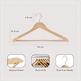 Straame Strong Brown Wooden Coat Hangers with Non-Slip Bar Pack of 20 view 2