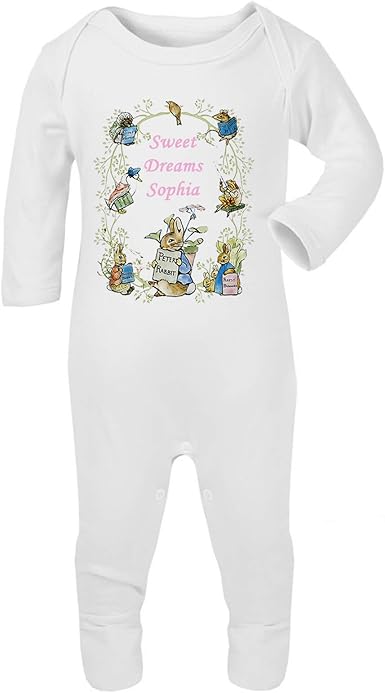 personalised peter rabbit baby grow