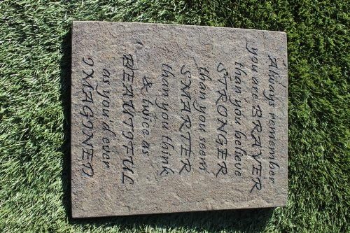 Sandblast Engraved Decorative Stepping Stone Inspirational Always Remember