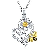 Yocoyee You Are My Sunshine Sunflower Pendant Necklace Daisy Flower Bee Necklace Lovely Jewelry for Women Gift
