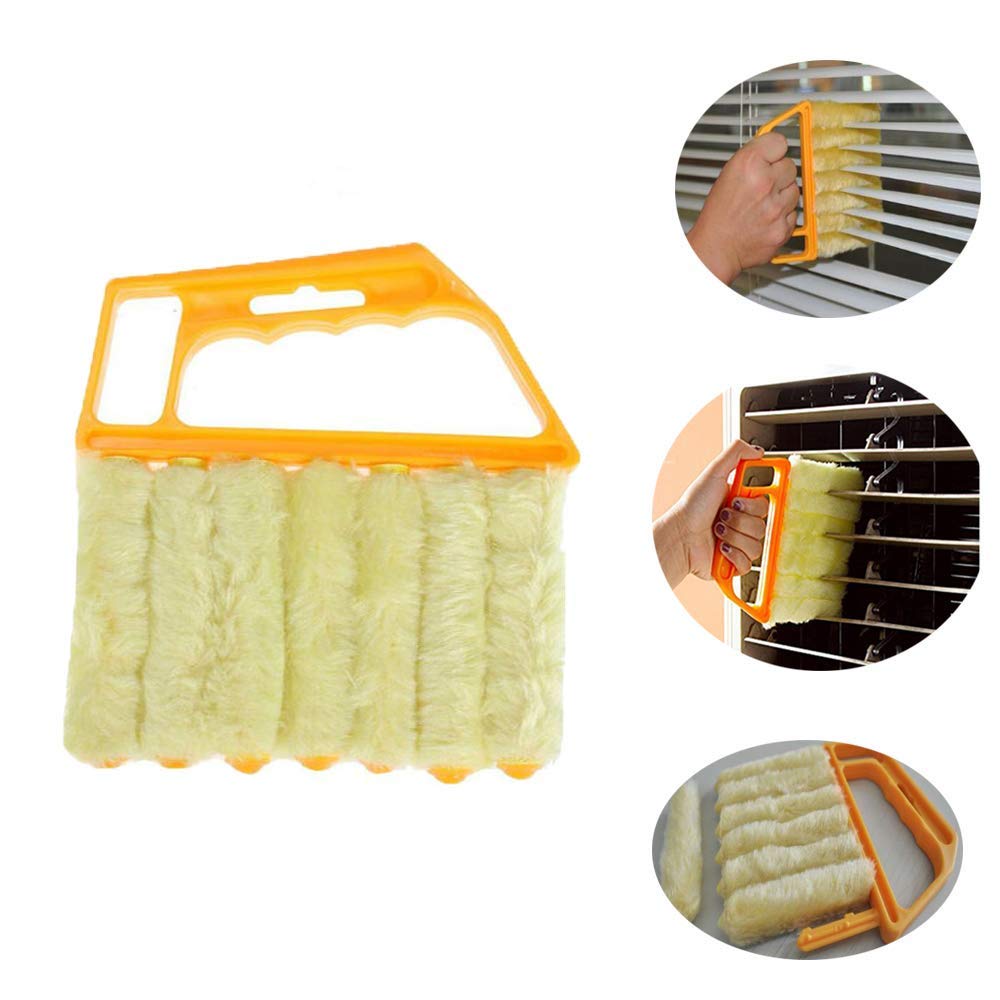 Blind Cleaner, Window Blind Brush Dust Cleaner 7 Brush Venetian Blind Cleaner Duster Mini Washable Window Blind Duster Brush Blind Cleaner Tool for Venetian Blinds, Air Conditioner and Car AC Vent