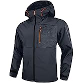 BANTREK Men's Softshell Jacket Lightweight Waterproof Hooded Insulated Rain Jacket Windbreaker for Hiking & Travel
