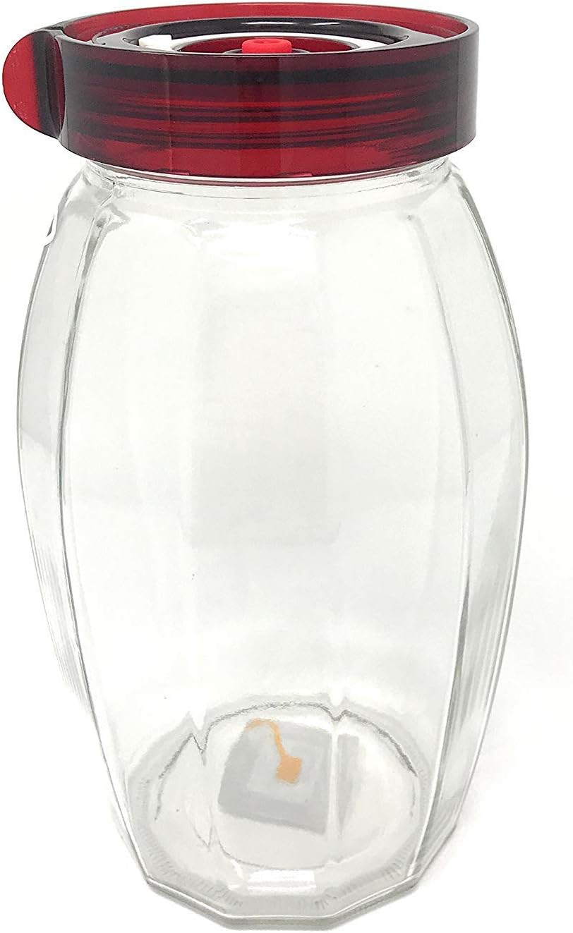 Glass Fermentation Jar with One Way Air Release Valve Easy Open Wide Mouth Lid and Silicone Seal