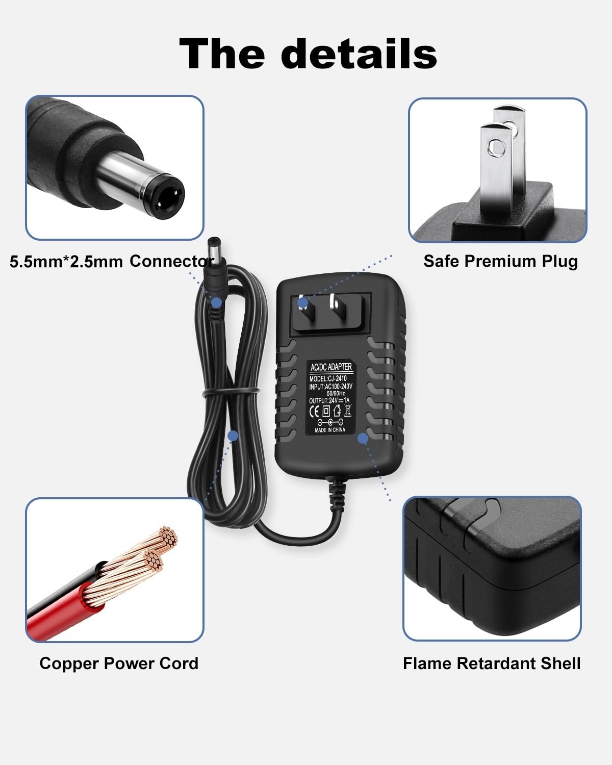 Mua 24V 1A DC Power Supply Adapter 24 Volt AC Adapter 100-240V 50-60Hz ...