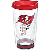 Tervis Made in USA Double Walled NFL Tampa Bay Buccaneers Arctic Insulated Tumbler Cup Keeps Drinks Cold & Hot, 16oz, Clear