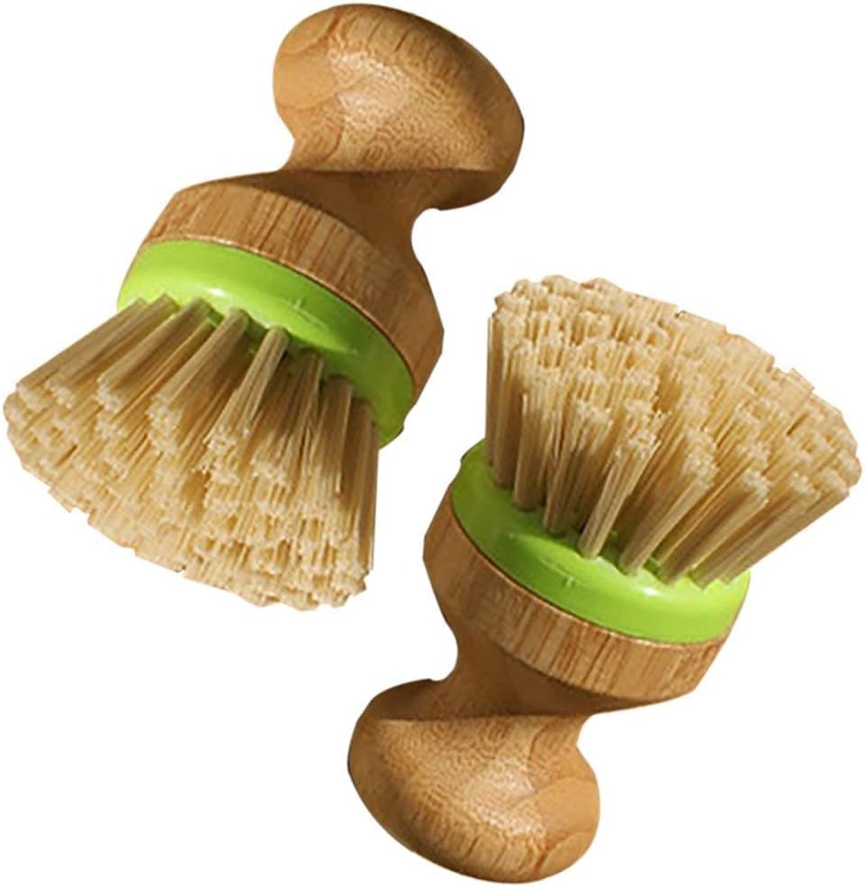Round Dishwashing Brush Set Wooden Pot Pan Brush Tableware Kitchenware Cleaning Brush